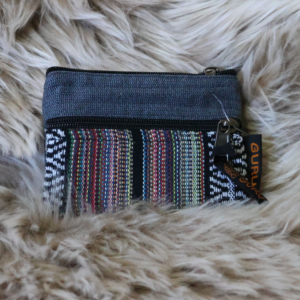 Ethno Portemonnaie, Geldbeutel - grau 10x11x1cm